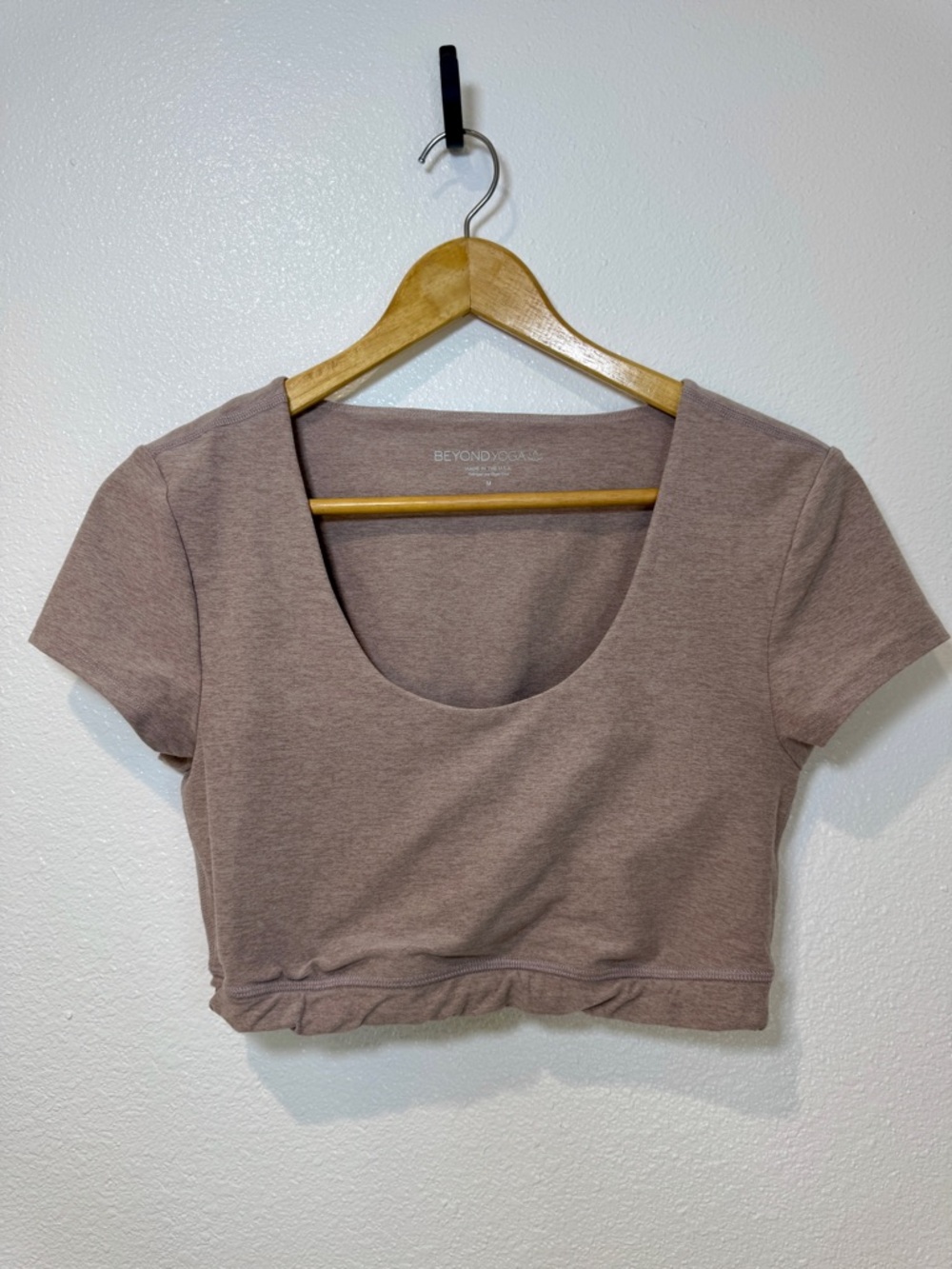 Beyond Yoga Spacedye What's The Scoop Bra Crop Top Brown M Gym Sporty Workout